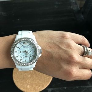 FOSSIL  Multifunction Ceramic White Watch
